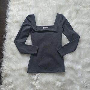 Aritzia Charcoal Long Sleeve Top